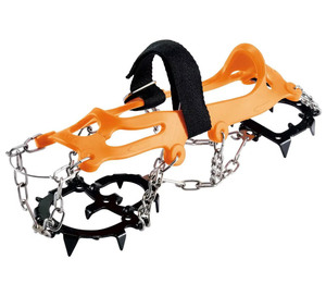 Crampons pour l'escalade sur neige et glace, pointes en acier inoxydable avec chaîne en silicone, antidérapants et griffes de maintien - Product Image 1