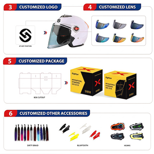 Caschi da <span class=keywords><strong>Moto</strong></span> di Alta Qualità, Protezione <span class=keywords><strong>per</strong></span> la Testa con Doppia Visiera, <span class=keywords><strong>Casco</strong></span> Tre Quarti <span class=keywords><strong>per</strong></span> Adulti, Motocross e Motociclismo - Product Image 5