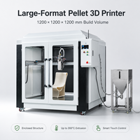 Impresora 3D Industrial de Gran Formato para Pellets, Nueva, Volumen de Construcción 1200x1200x1200mm, Estructura Cerrada, USB, Extrusor Dual, Cama Calefactada