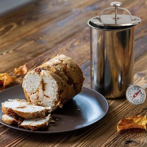 Moule à viande moderne en acier inoxydable pour jambon, avec thermomètre, logo personnalisable, écologique et compatible lave-vaisselle - Product Image 2