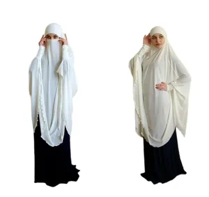 Grosir Pakaian Muslim Gaun Muslim Jilbab Perancis Jilbab Niqab Burqa Ruffle Jilbab Gamis