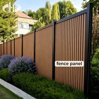 Clôture de jardin en WPC gris et blanc de 3 m (10 pi) de haut, 6x8, 5x4, 5x6, avec poteaux en bois, portails, sécurité extérieure, étanche et écologique