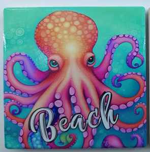The <b>Ceramic</b> <b>Coasters</b> of the Ocean and Beach Leisure Series Feature a Unique Design. - Product Image 4