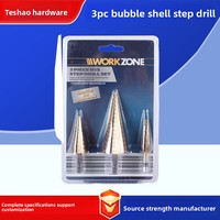 Foret étagé à queue hexagonale à rainures droites, plaqué titane, pour perçage et alésage, lot de 3 en blister, vente en gros de forets métalliques de Chine