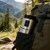 Moulin à café électrique 2-en-1, machine à expresso, rechargeable par USB, en acier inoxydable 304, portable pour les voyages et le camping