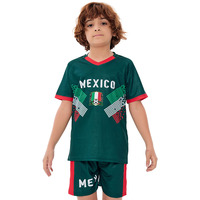 Maillot de football personnalisé en gros pour l'équipe du Mexique, tenue de football vintage unisexe, ensemble populaire mondial, short d'été de football national