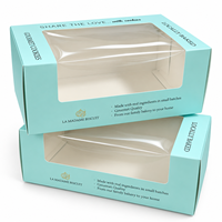 Boîtes à biscuits personnalisées imprimées avec fenêtre transparente, boîte d'emballage en papier pliable pour pâtisserie, biscuits, desserts, cadeaux