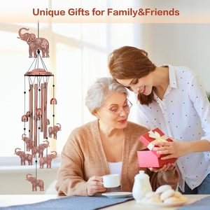 Elephant Wind Chimes Outdoor Giraffe <b>Gifts</b> for Women/Men/Mom/Wife/Grandma Birthday <b>Gifts</b> <b>Memorial</b> <b>Gift</b> Metal WindChime - Product Image 2