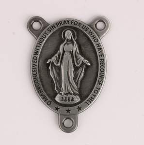 <span class=keywords><strong>Accessoire</strong></span> de chapelet vintage, pièce centrale Vierge Marie, médaille miraculeuse, placage bronze antique pour la fabrication de chapelets - Product Image 4