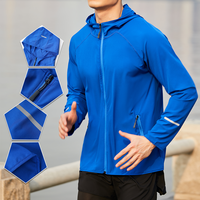 Veste coupe-vent à fermeture éclair personnalisée pour hommes pour l'entraînement sportif d'été support à capuche à séchage rapide pour l'exercice en plein air course à pied