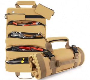Sac à outils gratuit avec 6 pochettes pour outils, organiseur de rouleau à outils pour mécanicien, charpentier, électricien et bricoleur - Product Image 1