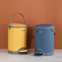 Poubelle à pédale à fermeture douce en plastique PP sans BPA, écologique, 5,5 L/8,2 L, avec seau intérieur amovible pour salle de bain et bureau