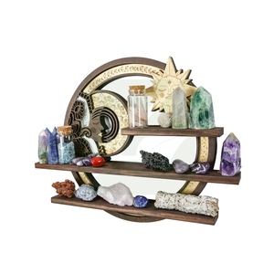 Étagère personnalisée en bois avec cristaux de lune, cadeau sorcier, support à épices, armoire d'apothicaire, décoration pour chambre d'enfant et autel, de la meilleure usine - Product Image 1
