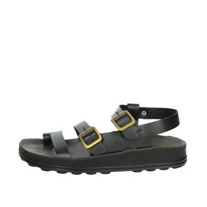 Sandalias de fantasía para mujer, sandalias bajas S350 Estrella, sandalias planas negras - Product Image 1