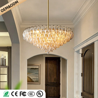 Lustre moderne en cristal pour villa, chambre à coucher, salle à manger, lampe suspendue LED, lampe de plafond pour lampes design, salon