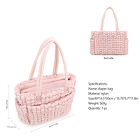 Sac de maternité imperméable froissé en forme de nuage, sac fourre-tout double épaule grande capacité en nylon pour maman et bébé