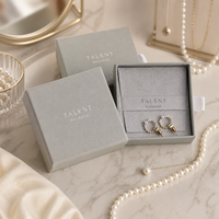 Petite boîte à bijoux carrée, boîte à tiroir en papier de luxe avec logo personnalisé, emballage pour collier, bague, boucles d'oreilles, bracelet, coffret cadeau