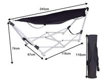 Oeytree Jardin Patio Extérieur Cadre Métallique Durable Haute Qualité Portable Pliant Camping Hamac