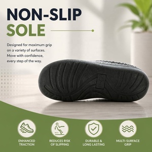 <span class=keywords><strong>Chaussons</strong></span> d'intérieur en coton à carreaux pour hommes, doublure en fausse fourrure, chauds pour l'hiver, doux et antidérapants - Product Image 3
