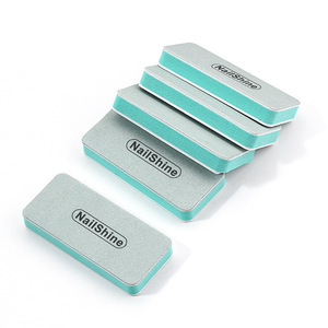Lima de esponja lavable al agua para manicura, bloque pulidor de doble cara, cuadrado, grano fino, mini lima de uñas verde y blanca - Product Image 1