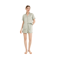 FUNG 3034 Ensemble de pyjamas populaires pour femmes Vêtements de nuit en soie satinée mate Pyjamas de soirée Pyjamas parent-enfant