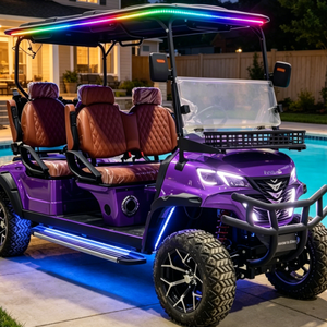 Voiturette de golf électrique 48V de bonne qualité, 4 places, alimentée au lithium, couleur et logo personnalisables pour les terrains de golf et les complexes hôteliers - Product Image 2