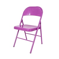 Chaises de jardin pliantes d'extérieur empilables en métal peint, portables et économiques, pour l'extérieur