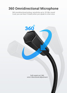 Micrófono de escritorio con cuello de cisne USB, con botón de silencio y ajuste de volumen, para reunión en clase, grabación de vídeo en vivo, para Youtube, <span class=keywords><strong>PC</strong></span> y portátil - Product Image 5