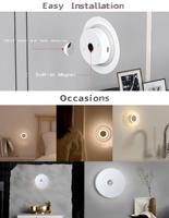 Lumière de nuit de détecteur de mouvement rechargeable CCT Éclairage de garde-robe réglable Led avec capteur Usb Rechargeable 1200mAh Led Sensor Lights