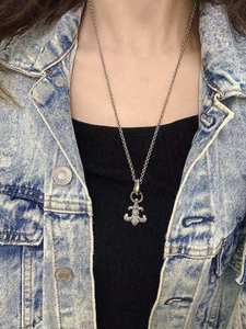 Collar con Cruz de Corazón <span class=keywords><strong>para</strong></span> Hombre y Mujer, Colgante con Cadena de Eslabones, Bañado en Plata, con Circonitas, Estilo Vintage, de Aleación de Cobre, Regalo al por Mayor - Product Image 6