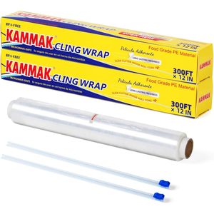 Cling Wrap 300 Ft X 12 In BPA-Free Microwave-Safe Food Grade PE Material <b>Kitchen</b> Use - Product Image 1