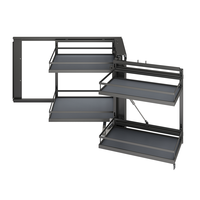 Panier d'angle coulissant multifonction moderne en acier inoxydable pour cuisine, 2 étagères pour rangement de placards ARTSTEEL