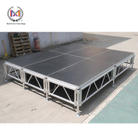 Scène portable en alliage d'aluminium 4x4 pieds 4x8 pieds, plateforme modulaire mobile à hauteur réglable, certifiée TUV, double couche, 500 kg