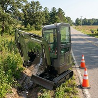 Mini-excavatrice sur chenilles 1,8T 2T 3T avec moteur diesel CE EPA pour espaces étroits et aménagement paysager, moment de charge élevé, livraison gratuite, garantie 1 an