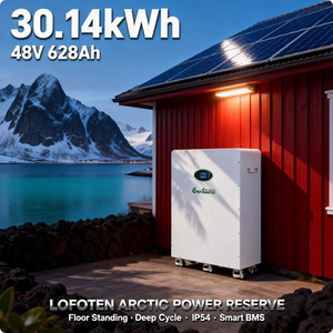 Batterie au lithium 48V 628Ah 30kWh pour systèmes de panneaux solaires, sur pied avec roues - Product Image 1
