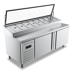 Produttore professionale di Pizza a doppia temperatura in acciaio inox insalata <span class=keywords><strong>Bar</strong></span> Sandwich tavolo frigorifero <span class=keywords><strong>sistema</strong></span> di raffreddamento ad aria - Product Image 3