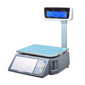 Báscula Digital de Acero Inoxidable para Supermercado, Pantalla LCD de Dos Líneas, Impresora de Etiquetas de Código de Barras, Personalizable OEM/ODM, 30 kg - Product Image 1