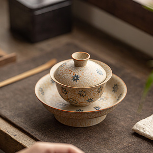 Juego de Té de Cerámica Esmaltada Roja Antigua Firestone con Tapa, Estilo Chino Tradicional, para Uso Doméstico y de Oficina - Product Image 2