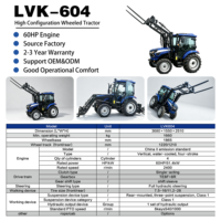 Tracteur agricole miniature 4x4 haute performance 60 CV avec attelage 3 points et essieu renforcé pour travaux en verger et en ferme