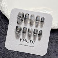 Faux ongles carrés gothiques faits à la main en gros, style gothique qualité salon, marque privée en vrac