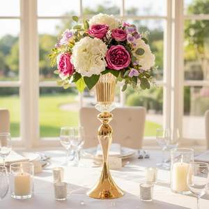 Soportes para Arreglos Florales LANJO Gold Trumpet para Aniversarios, Navidad, Cumpleaños, Fiestas, Eventos, Bodas, Decoración del Hogar - Product Image 2