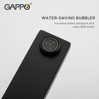 GAPPO Marque Premium Ensemble de Douche Murale Triple Fonction, Pomme de Douche, Douchette Réglable, Robinet Noir pour Salle de Bain