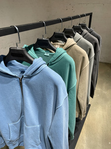 ผู้ผลิตเสื้อผ้า H5530 ขายส่งเสื้อฮู้ดดี้แบบวินเทจผ้าฝ้าย 100% น้ำหนัก 430 กรัม ซักกรด สำหรับผู้ชายและผู้หญิง - Product Image 3