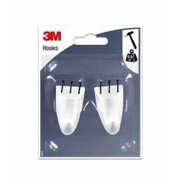 3M™Rangement mural avec crochet à clous en plastique blanc avec une prise maximale de 5kg - Product Image 1
