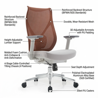 Silla de oficina ergonómica cómoda de malla con características ergonómicas, silla de oficina de malla ergonómica, muestra a granel para oficina