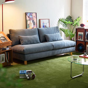 أريكة لينسي بحجم الشقة باللون الأبيض من القماش طراز BS326-A - Product Image 5