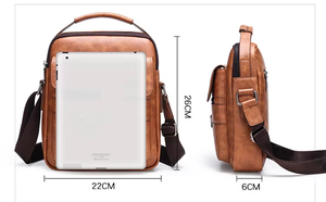 Men's PU <strong>Leather</strong> Crossbody <strong>Bag</strong> Waterproof Shoulder <strong>Sling</strong> <strong>Bag</strong> For Travel, Work, School &amp; Daily Use Custom Logo - Product Image 2