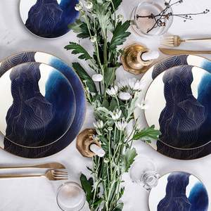 European Style Retro Ceramic Tableware <b>Set</b> for Household Handmade Porcelain Steak Shallow Dinner <b>Plates</b> - Product Image 4