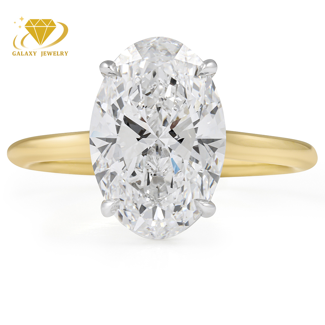 Luxury IGI Certified Hidden Halo Lab Grown Diamond Ring 14K 18K Gold ...
