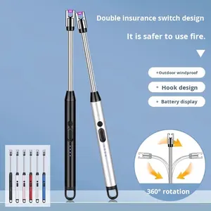 Encendedor de Cocina, Encendedor de Gas a Prueba de Viento, Recargable Tipo-C, Encendedor Eléctrico de Pulso Extendido, Encendedor de Cigarrillos Tipo Pistola - Product Image 4
